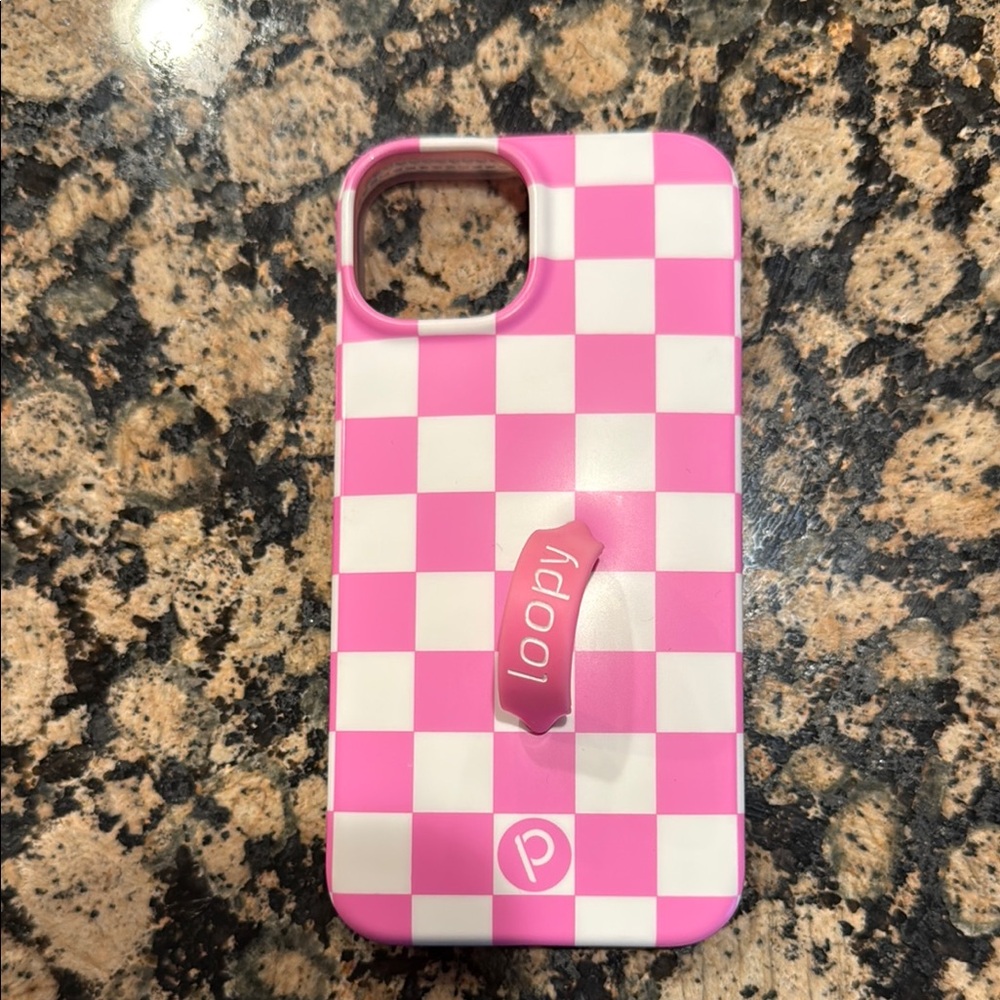 Loopy Case Pink Checkered Phone Case
